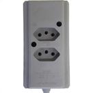 Tomada Barra Interneed Dupla 10/20A 2 Polos +Terra Cinza 69003