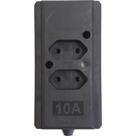 Tomada Barra Interneed Dupla 10A 2 Polos Preta 69300