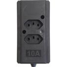 Tomada Barra Interneed Dupla 10A 2 Polos +Terra Preta 68853 Tomada Barra Interneed Dupla 10A 2 Polos +Terra Preta 68853