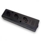 Tomada Barra Interneed Pro45Â Tripla 10/20A 2 Polos +Terra Preta 074182