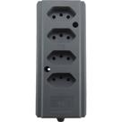 Tomada Barra Interneed Quadrupla 10/20A 2 Polos +Terra Cinza 66590