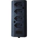 Tomada Barra Interneed Quadrupla 10/20A 2 Polos +Terra Preta 66538