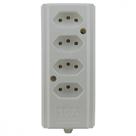 Tomada Barra Interneed Quadrupla 10A 2 Polos +Terra Branca 66293