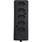 Tomada Barra Interneed Quintupla 10A 2 Polos +Terra Preta 66354