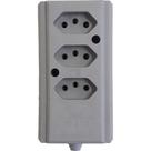 Tomada Barra Interneed Tripla 10/20A 2 Polos +Terra Cinza 66507