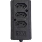 Tomada Barra Interneed Tripla 10A 2 Polos +Terra Preta 66170 Tomada Barra Interneed Tripla 10A 2 Polos +Terra Preta 66170
