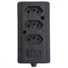 Tomada Barra Interneed Tripla 10A 2 Polos +Terra Preta 66170