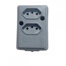 Tomada Barra Naticon 2P+T. 10A. 2 Tomadas Cinza