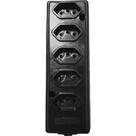 Tomada Barra Naticon Quintupla 10A 2 Polos +Terra Preta 571