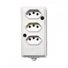 Tomada Barra Naticon Tripla 10A 2 Polos +Terra Branca 574