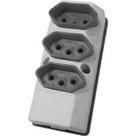 Tomada Barra Perlex Tripla 2 Polos +Terra 10A Cinza 2100/2 Tomada Barra Perlex Tripla 2 Polos +Terra 10A Cinza 2100/2