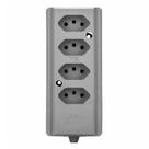 Tomada Barra Quadrupla 20A 2 P+T Cinza Interneed