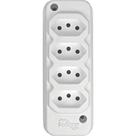 Tomada Barra Techna Quadrupla 2Polos+T 10A Branco Tomada Barra Techna Quadrupla 2Polos+T 10A Branco