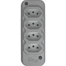 Tomada Barra Techna Quadrupla 2Polos+T 10A Cinza