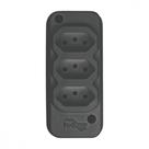 Tomada Barra Techna Tripla 2P+T 10A Preto