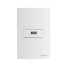 Tomada Branca Usb 2,1a Bivolt 4x2 Linha Brava Soprano