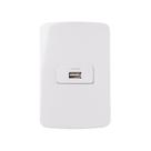 Tomada Carregador USB-A MarGirius B3 1A 5W com Placa 4x2 Branca