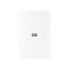 Tomada Carregador USB-A MarGirius Sleek 1A 5W com Placa 4x2 Branca