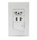 Tomada Com Interruptor E 2 Entradas Usb 10a Casa Moderna