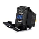 Tomada de Carregamento USB Voltímetro Digital LED Azul 12-24V