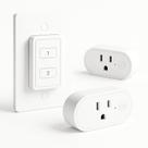 Tomada de controle remoto LoraTap Wireless com 2 plugues, alcance de 30 m
