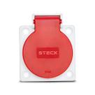 Tomada De Embutir 2p+t 20a 250v Com Tampa Vermelha Steck