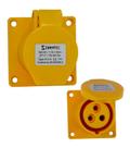 Tomada de Embutir Industrial - 127V Amarelo