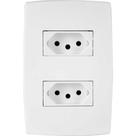 Tomada de Embutir Linha Pial Plus Dupla 2 Pinos + Terra 615075 Pial Plus