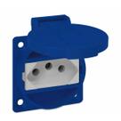 Tomada de Embutir TBSEN 2P + T 20A Com Tampa Sibratec - Azul/Branco