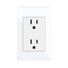 Tomada De Energia Padrão Americano 15A 110V-250V Com Painel De Vidro Temperado - Plugue Elétrico De