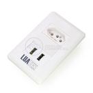 Tomada De Parede 1 Entrada Fonte 2 Usb 5v 10a Bivolt