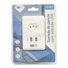 Tomada De Parede 1 Entrada Fonte 2 Usb 5v 10a Bivolt