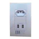 Tomada De Parede 1 Entrada Fonte 2 Usb 5v 10a Bivolt