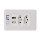 Tomada De Parede 2 Entrada Fonte 2 Usb 5v 10a Bivolt