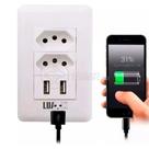 Tomada De Parede 2 Entrada Fonte 2 Usb 5v 10a Bivolt