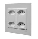 Tomada De Parede 4x4 Bivolt Com 4 Saídas De Energia Ilumi Branco Tomada De Parede 4x4 Bivolt Com 4 Saídas De Energia Ilumi Branco