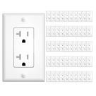 Tomada de parede Amico 20A, listada pela UL, 125 V/2500 W, pacote com 50 unidades, branca