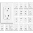 Tomada de parede BESTTEN 15A/125V/1875W branca, pacote com 20
