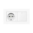 Tomada De Parede Branca 16A 110-250V 1 Gangue 2 Vias/1 via Com Painel De Botão Padrão UE Interruptor