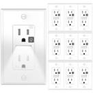 Tomada de parede com luz noturna SOZULAMP White 15A 125V (pacote com 10)