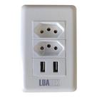 Tomada de Parede com USB Modelo Luxo Bivolt 10A para Carregar Celular Branco Smart Bracelet