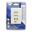 Tomada de Parede com USB Tomada Dupla 10A Modelo Luxo para Carregar Dispositivos sem Parafuso