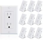 Tomada de parede, ELEGRP, resistente a violações, 15A, 125V, pacote com 10