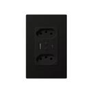 Tomada de Parede inteligente Dupla entrada USB - USB-C 10A 4x2 Wi-Fi PRETO EKAZA- EKAT-T317PB