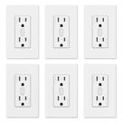 Tomada de parede inteligente ELEGRP 2,4 GHz Wi-Fi Alexa/Google White 6Pk