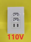 Tomada De Parede Modular Dupla com 2 Entradas Usb 2.1A + 1.0A 5V Carregador Dispositivos Celular