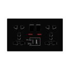 Tomada De Parede Tipo-C Com Carregamento Rápido De 18W, Interruptor Duplo, Tomada Universal Padrão