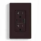 Tomada de parede USB ELEGRP Portas USB A e C 20A, marrom fosco