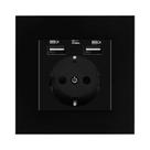 Tomada De Parede USB Padrão EU 16A Com Porta 5V 2A AC 110V-250V Embutida Tomada De Parede USB Padrão EU 16A Com Porta 5V 2A AC 110V-250V Embutida
