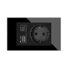 Tomada De Parede USB Tipo C Com 2 Portas 2A, Plugue Elétrico 16A, Painel De Vidro Cristal, Padrão Tomada De Parede USB Tipo C Com 2 Portas 2A, Plugue Elétrico 16A, Painel De Vidro Cristal, Padrão